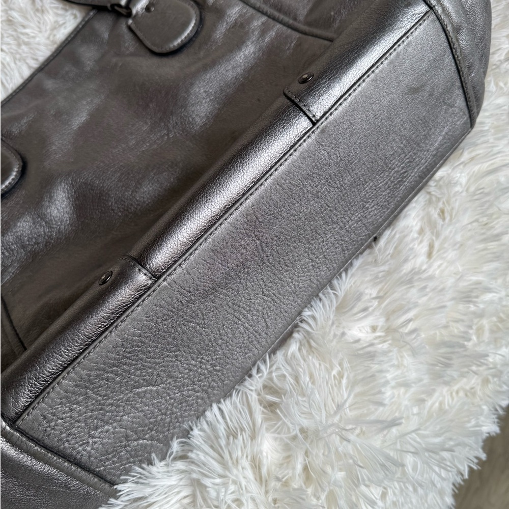 Metallic Silver Coach Tote - Picture 10 of 12